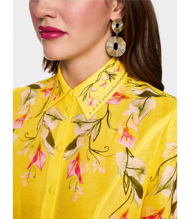 MARC CAIN Blouse en lin et soie à imprimé calla