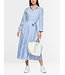 MARC CAIN Striped Midi Dress with Embroidery