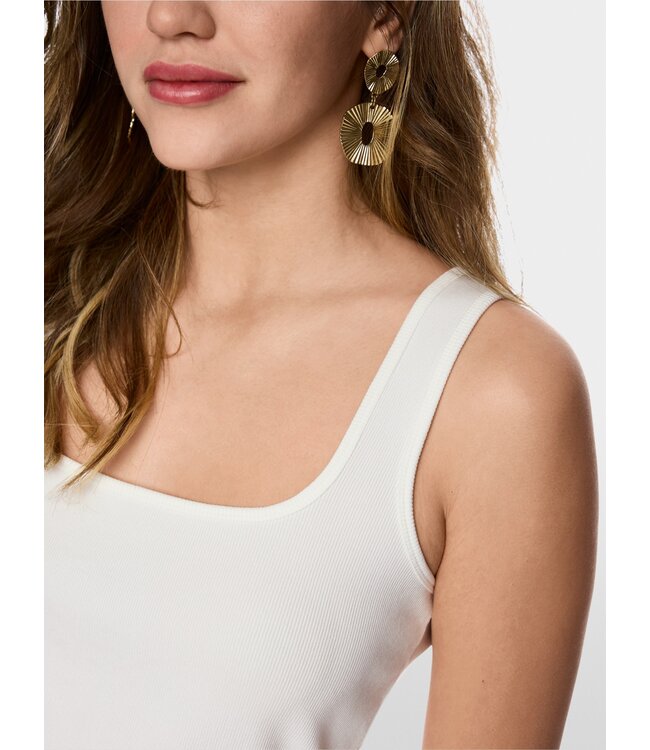 MARC CAIN Ribbed top made from modal stretch