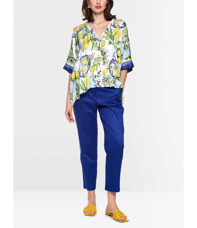 MARC CAIN Viscose Blouse with Mediterranean Print
