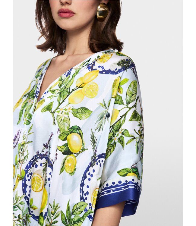 MARC CAIN Viscose Blouse with Mediterranean Print
