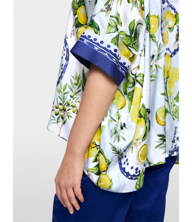 MARC CAIN Blouse en viscose à imprimé méditerranéen