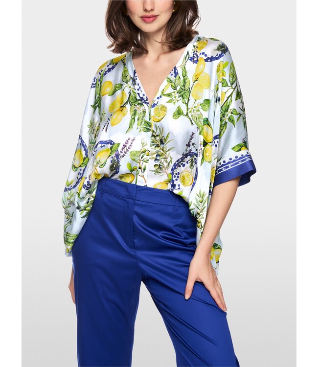 MARC CAIN Blouse en viscose à imprimé méditerranéen