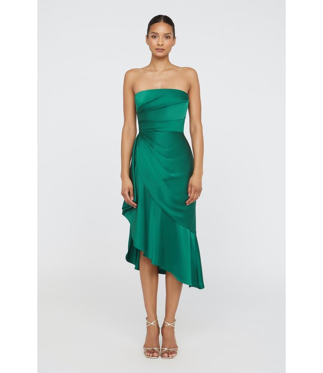 Theia Sinead Strapless Midi Dress