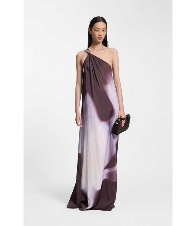 BOSS One-Shoulder Dress with Floral Print