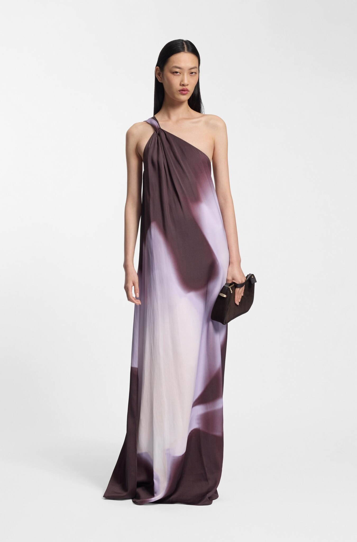 One-Shoulder Dress with Floral Print