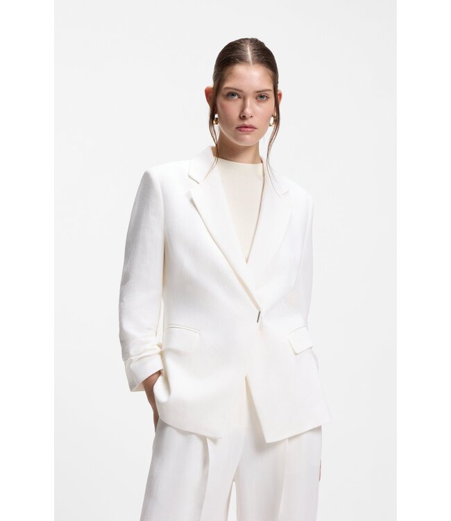 BOSS Blazer slim en mélange de lin