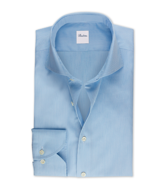 STENSTROMS Chemise en twill rayé bleu clair