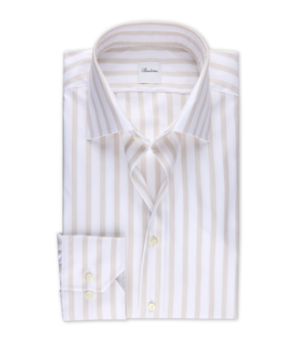 STENSTROMS Light Beige Striped Twill Shirt