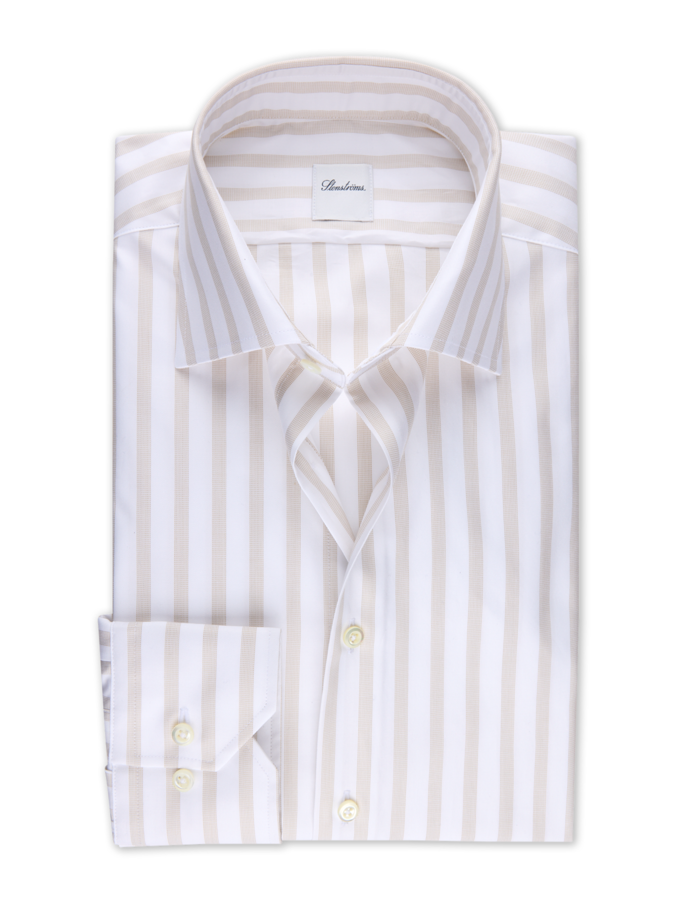 Light Beige Striped Twill Shirt