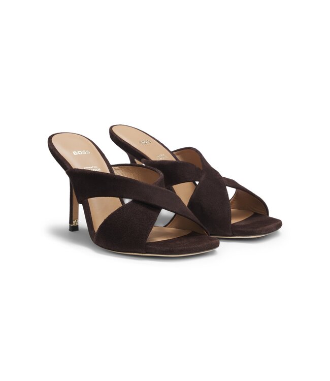 BOSS Sandales en cuir suédé à brides croisées