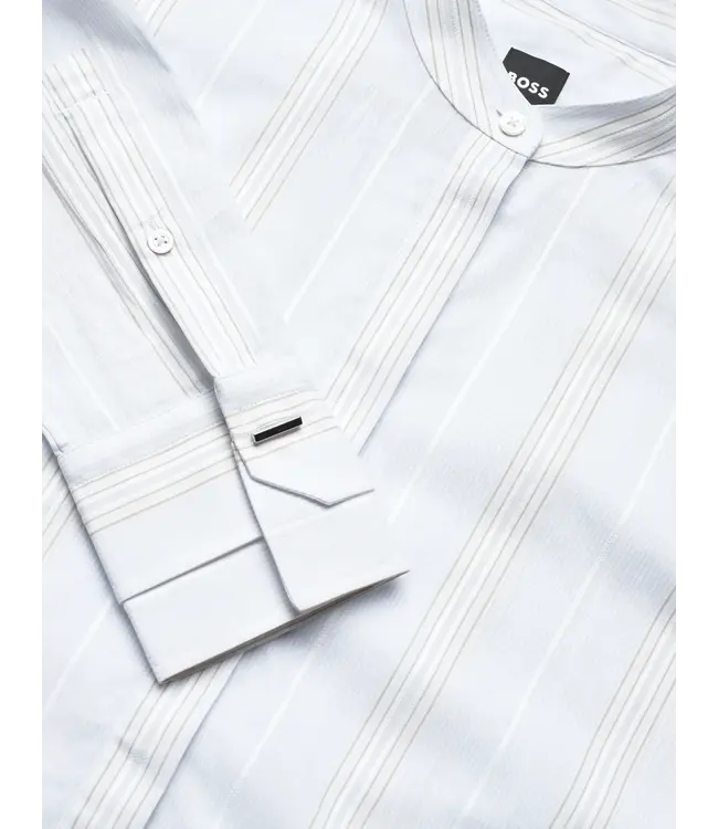 BOSS Blouse rayée à col montant