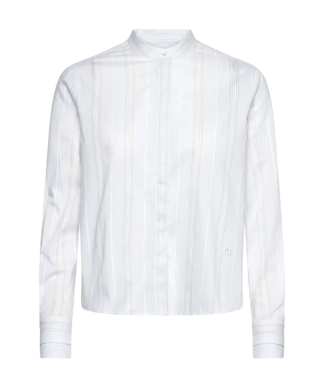 BOSS Blouse rayée à col montant