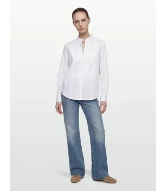 BOSS Blouse rayée à col montant