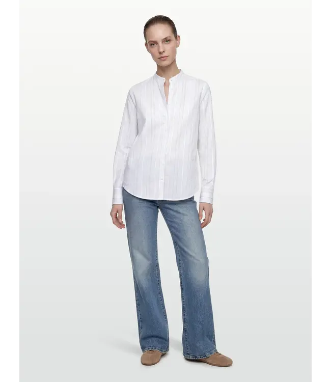 BOSS Blouse rayée à col montant