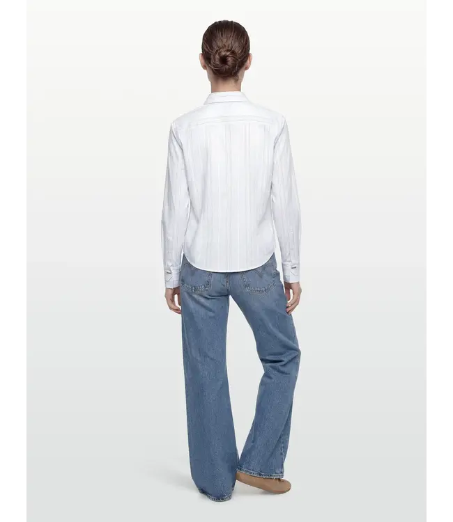 BOSS Blouse rayée à col montant