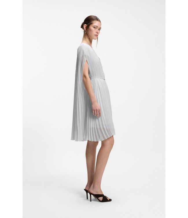 BOSS Layered Plissé Dress with Cape