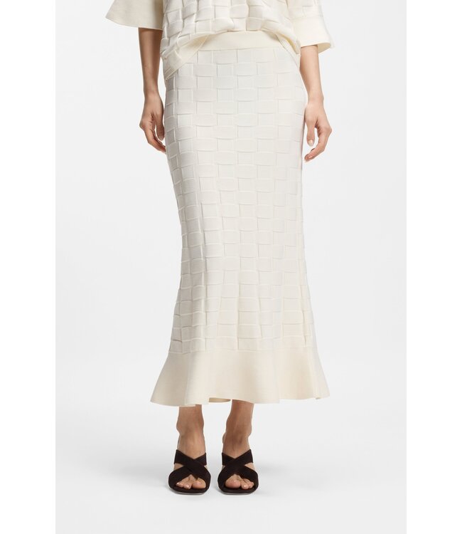 BOSS Knitted Skirt with Check Texture