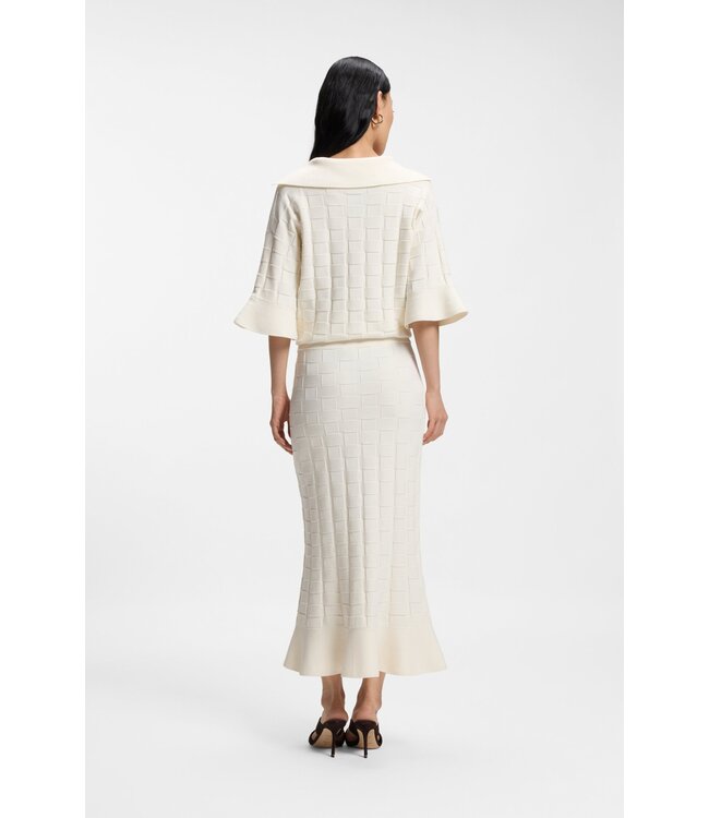BOSS Knitted Skirt with Check Texture
