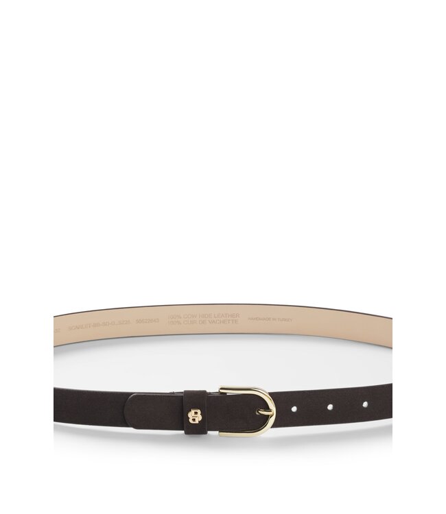 BOSS Ceinture en suède avec monogramme Double B doré