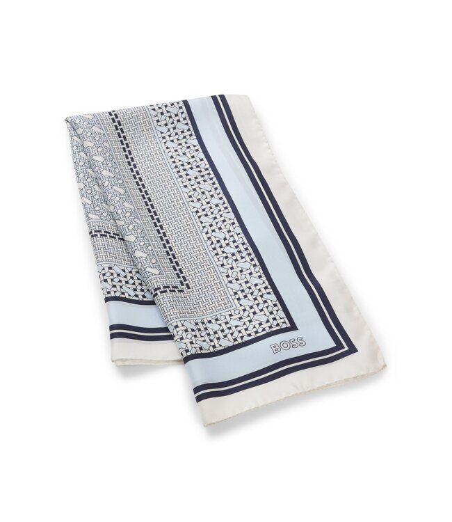 BOSS Carré monogrammé en twill de soie