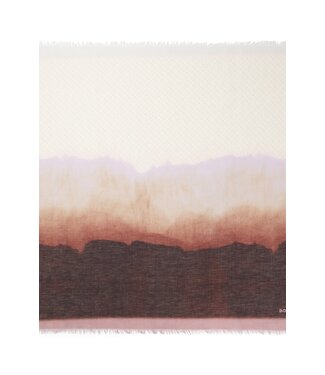 BOSS Printed Scarf in Linen and Cotton