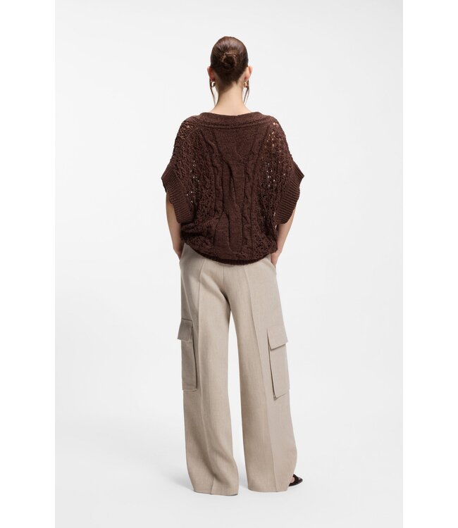 BOSS Top en maille mélangée de coton avec détails torsadés