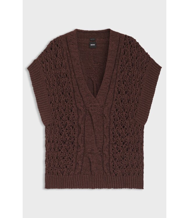 BOSS Top en maille mélangée de coton avec détails torsadés
