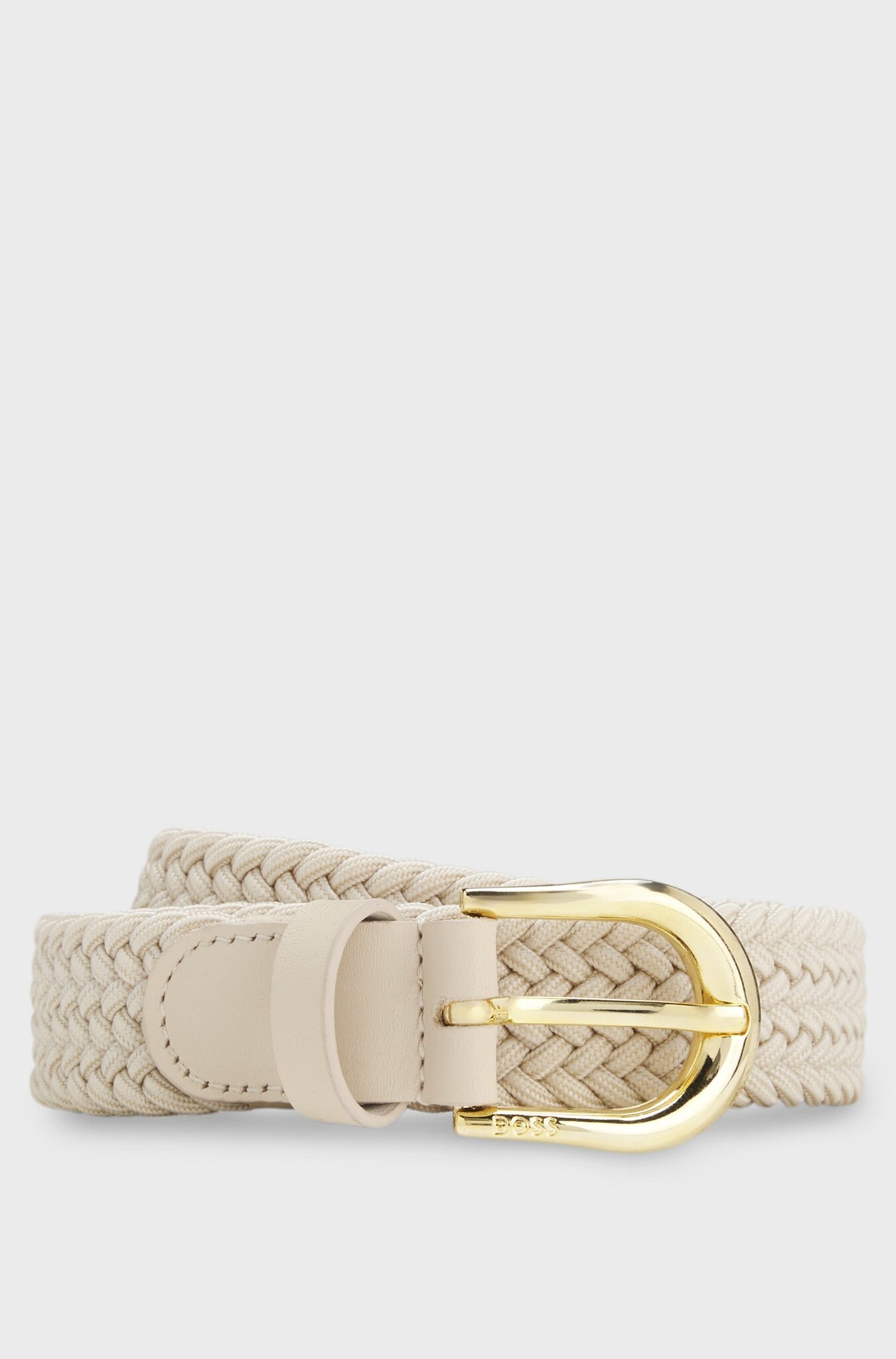 Woven Belt with Leather Trims