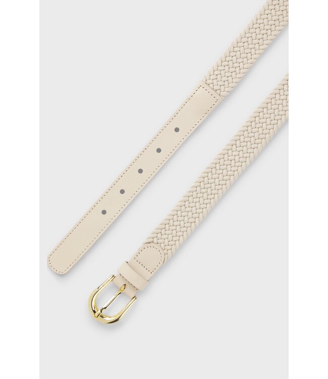 BOSS Woven Belt with Leather Trims