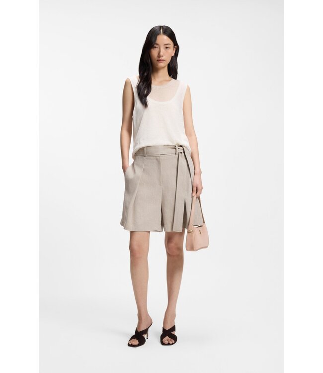 BOSS Sac porté épaule en suède avec monogramme Double B métallique