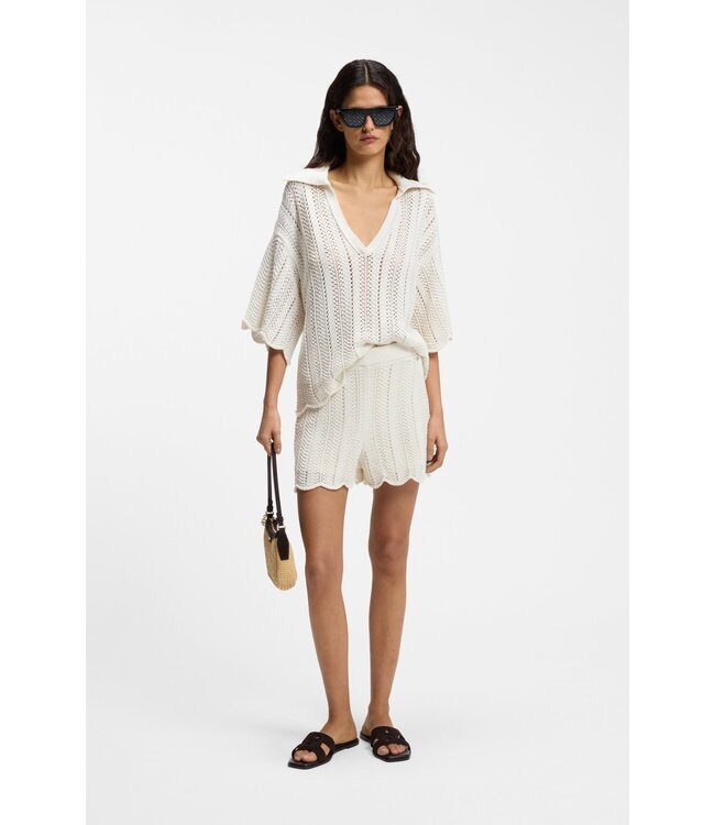 BOSS Short en maille mélangée de coton à structure ondulée