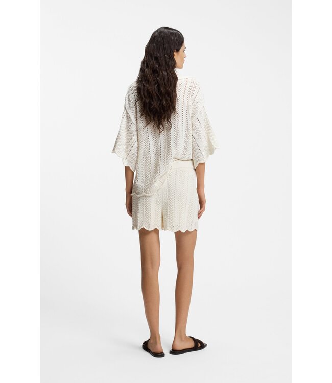 BOSS Short en maille mélangée de coton à structure ondulée