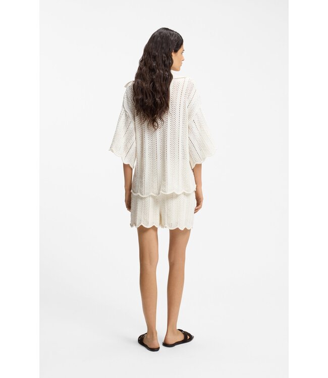 BOSS Pull en mélange de coton à structure ondulée en maille