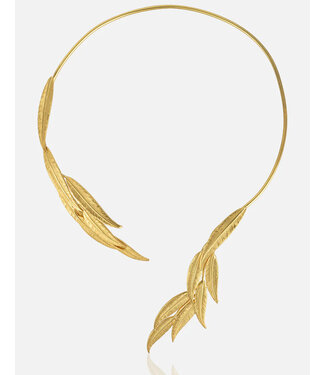 RM KANDY Gold Leaf Open Collar Necklace