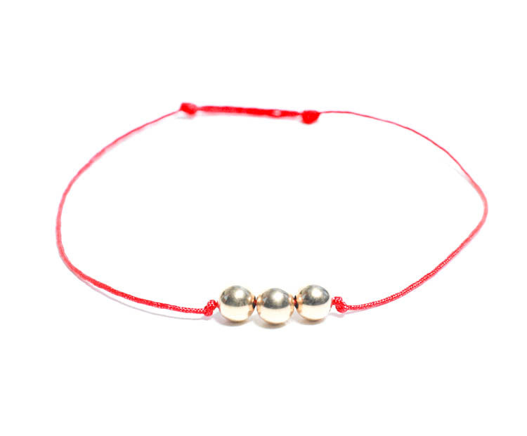 Gold Beaded Cord Bracelet
