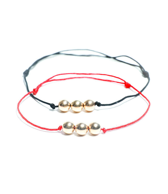 RM KANDY Bracelet cordon perlé doré