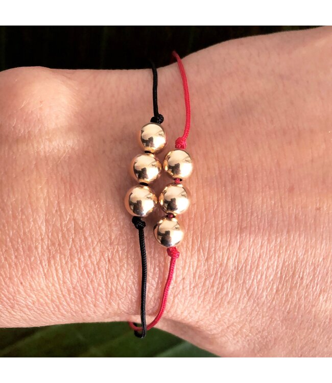 RM KANDY Bracelet cordon perlé doré