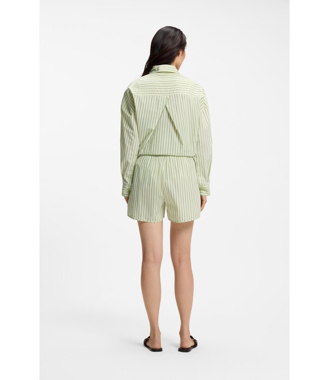 BOSS Vertical-Stripe Shorts in Cotton Poplin