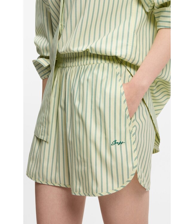 BOSS Vertical-Stripe Shorts in Cotton Poplin