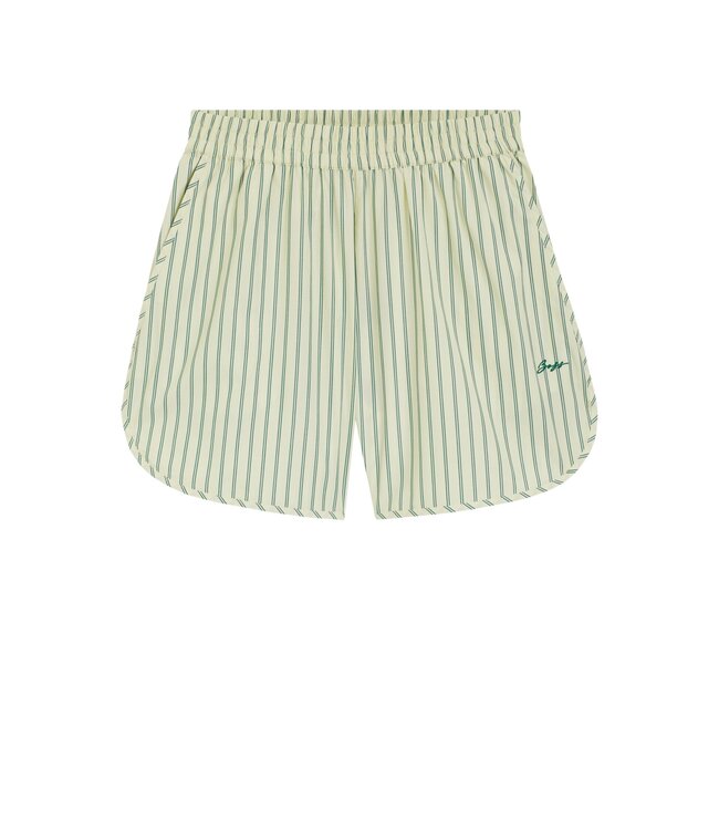 BOSS Vertical-Stripe Shorts in Cotton Poplin