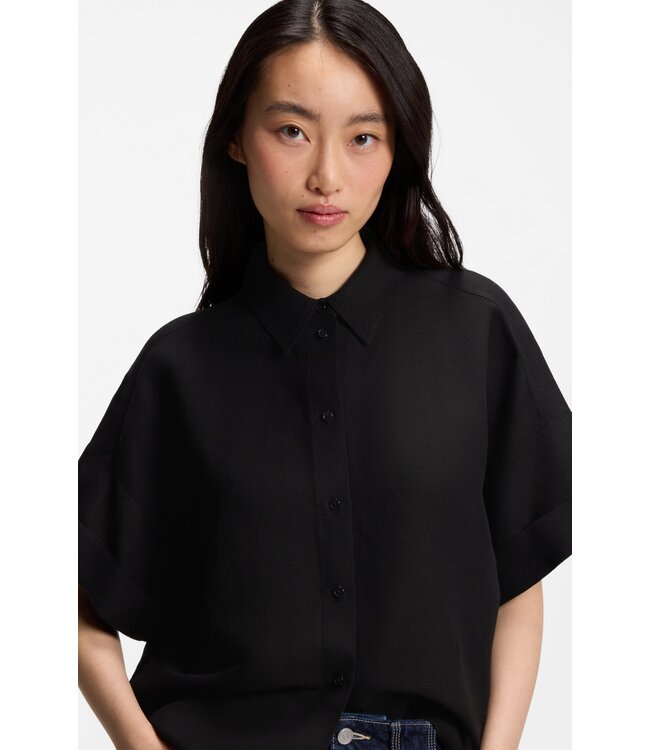 BOSS Blouse coupe régulière avec poignets retroussés