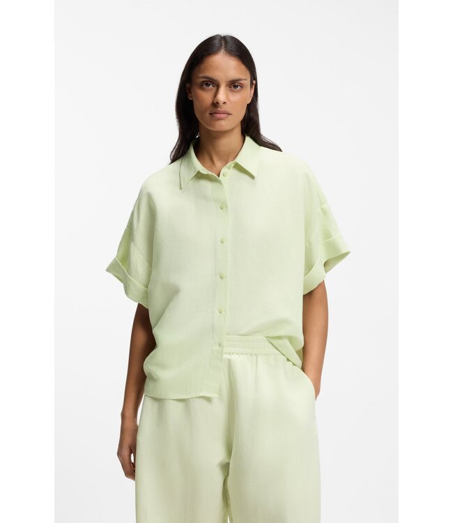 BOSS Blouse coupe régulière avec poignets retroussés