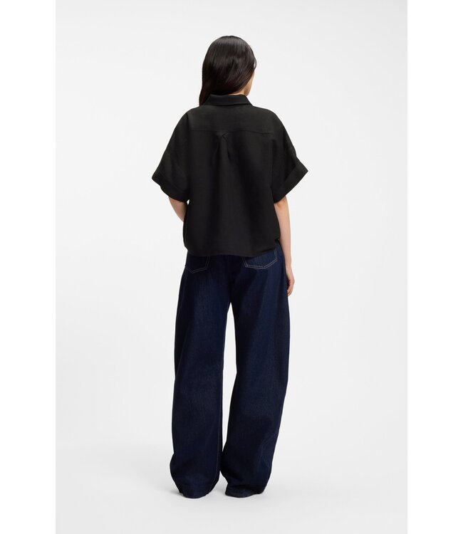 BOSS Regular-Fit Blouse with Rolled Cuffs