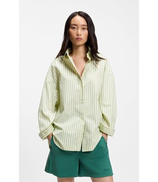 BOSS Chemisier oversized fit en popeline de coton à rayures