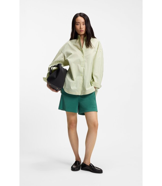 BOSS Chemisier oversized fit en popeline de coton à rayures