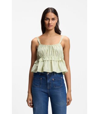 BOSS Vertical-Stripe Cotton Poplin Top