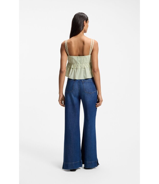 BOSS Vertical-Stripe Cotton Poplin Top