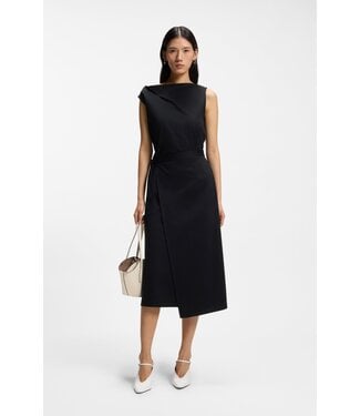 BOSS Mercerised-Cotton Dress with Cowl Neckline
