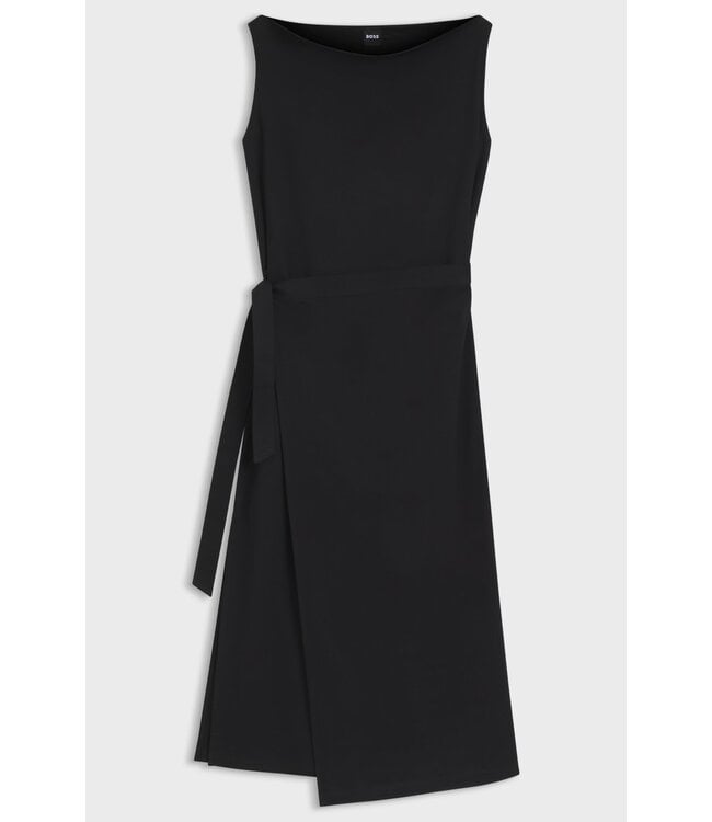 BOSS Mercerised-Cotton Dress with Cowl Neckline